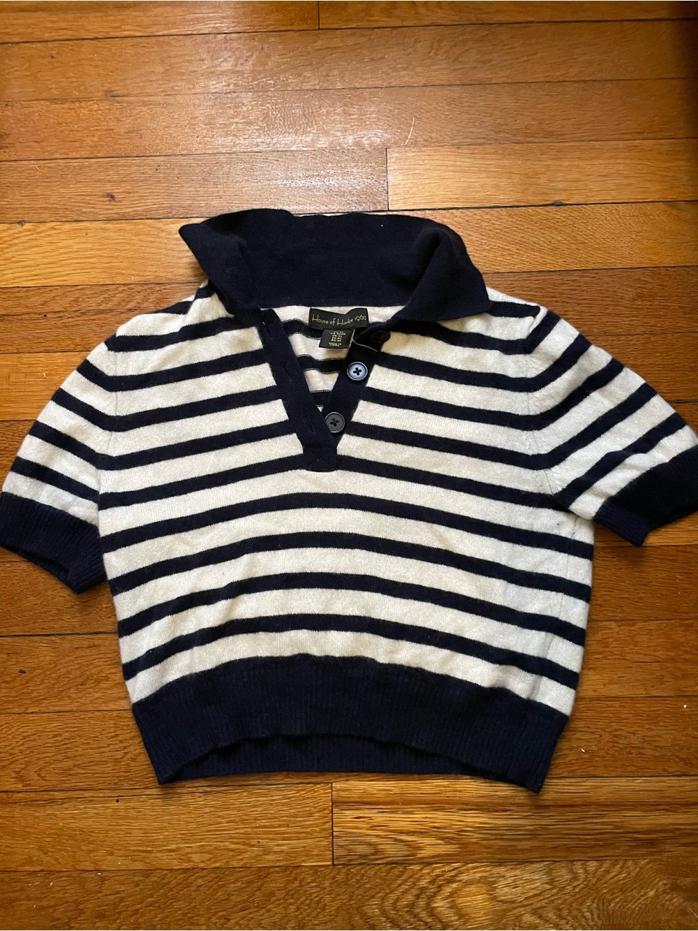 Navy Striped Polo Cardigan